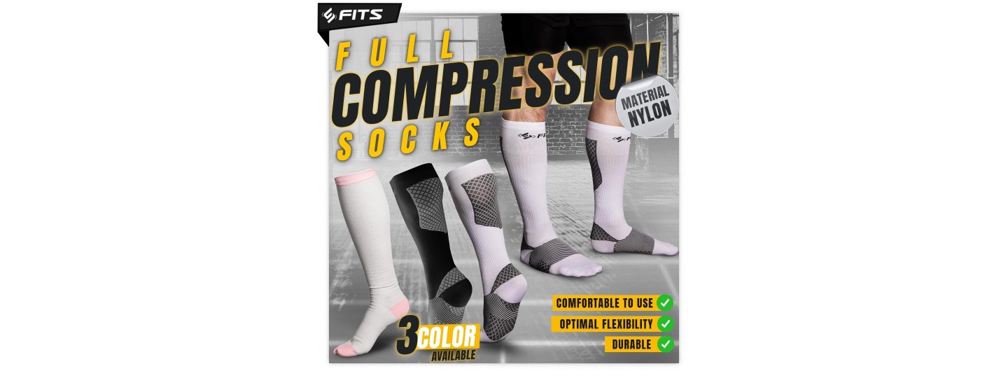 FITS Full Compression Socks Kaos Kaki 